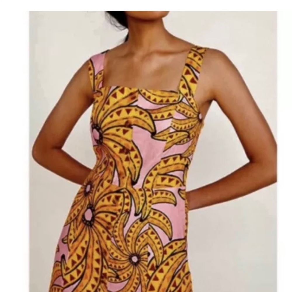 FARM Rio Anthropologie Pitta Banana Linen Mini Dress Size XS.